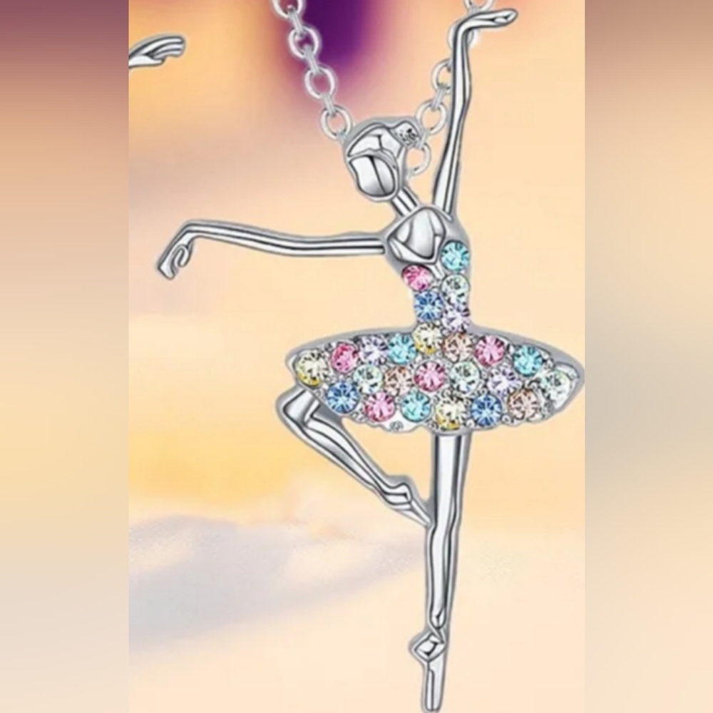 New Ballet Dancing Rhinestone Necklace - Picture 3 of 3